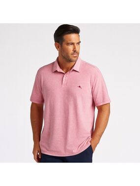 Tommy Bahama Polo Shirt Size Large Pink Striped Preppy Golf Casual Classic